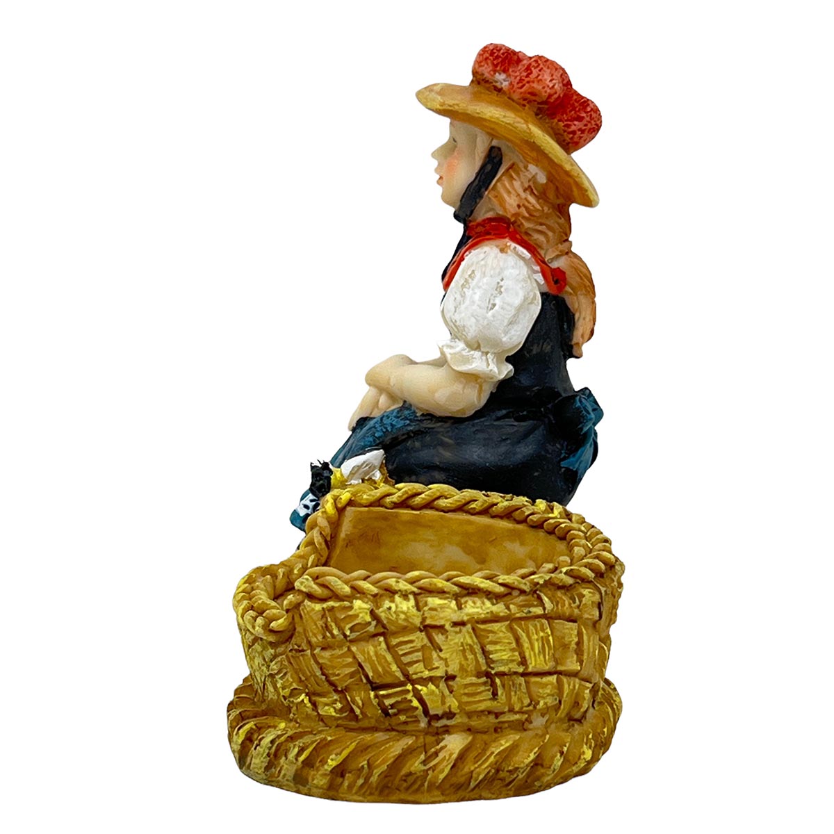 FeineHeimat Schwarzwälderin mit Bienenkorb - Dekofigur aus Steinharz, authentische Handarbeit