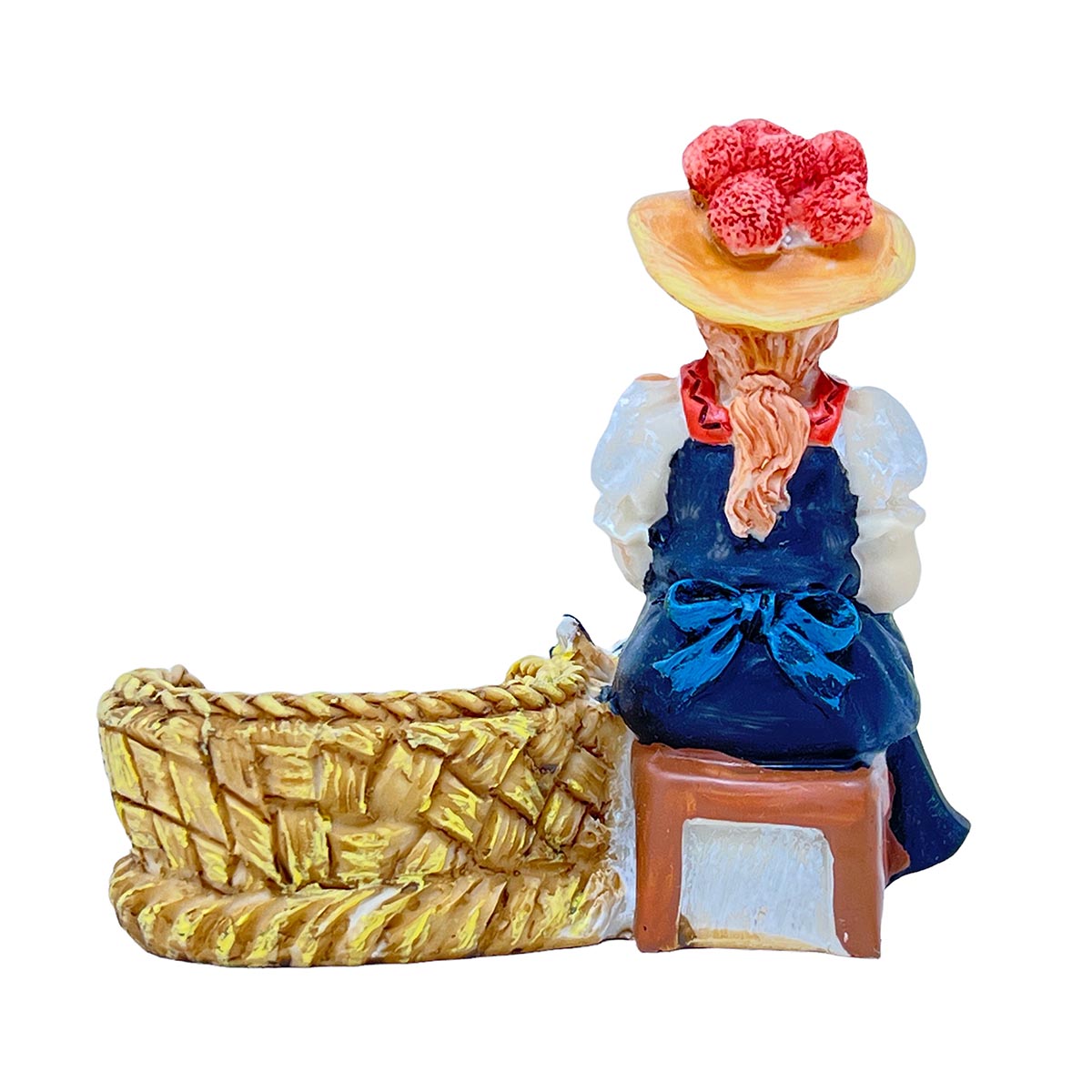 FeineHeimat Schwarzwälderin mit Bienenkorb - Dekofigur aus Steinharz, authentische Handarbeit