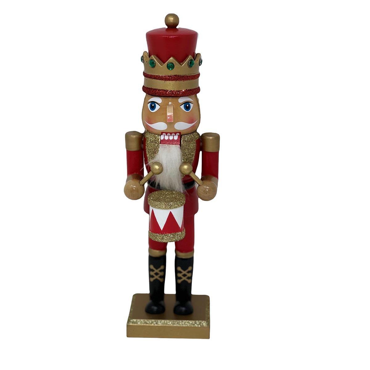 FeineHeimat Nussknacker König mit Trommel - 25 cm, Aus dem Schwarzwald