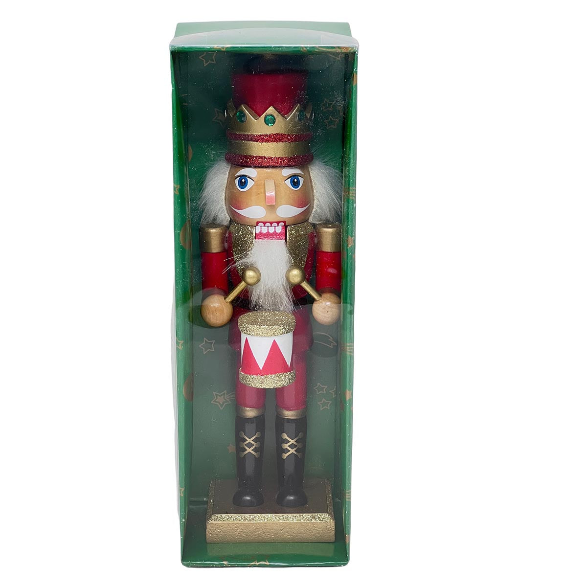 FeineHeimat Nussknacker König mit Trommel - 25 cm, Aus dem Schwarzwald