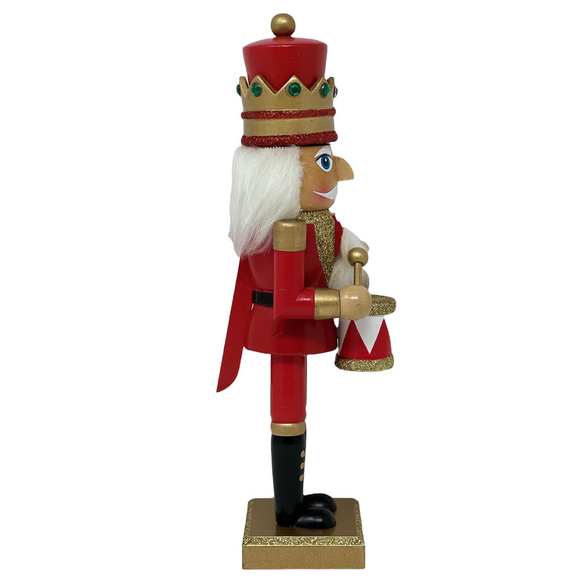 FeineHeimat Nussknacker König mit Trommel - 25 cm, Aus dem Schwarzwald