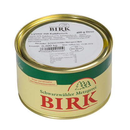 Schwarzwälder Metzgerei Birk Dosenwurst Lyoner mit Kalbfleisch aus eigener Herstellung