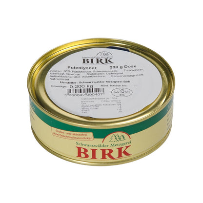 Schwarzwälder Metzgerei Birk Dosenwurst Putenlyoner aus eigener Herstellung