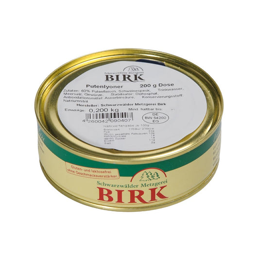 Schwarzwälder Metzgerei Birk Dosenwurst Putenlyoner aus eigener Herstellung