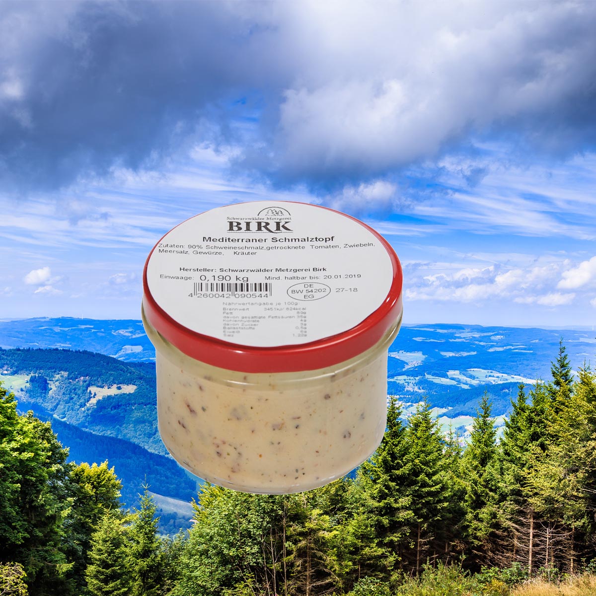 Schwarzwälder Metzgerei Birk Mediterraner Schmalztopf - Hausgemachte Köstlichkeit