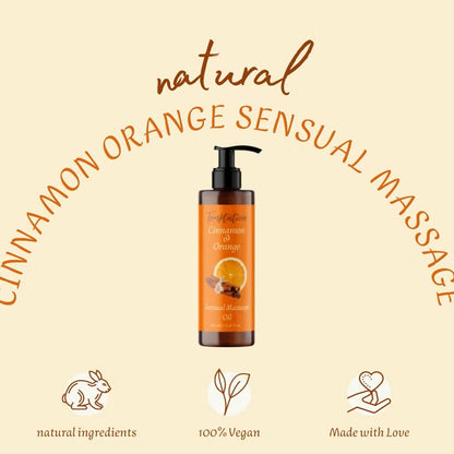 QKnatur Sinnliches Massageöl mit Orange-Zimt. Für alle Körpermassagen 200ml
