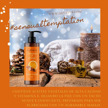 QKnatur Sinnliches Massageöl mit Orange-Zimt. Für alle Körpermassagen 200ml