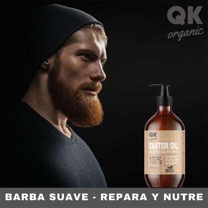 QKnatur ORGANISCHES RIZINÖL für Haare, Haut, Wimpern, Augenbrauen, Bart und Nägel