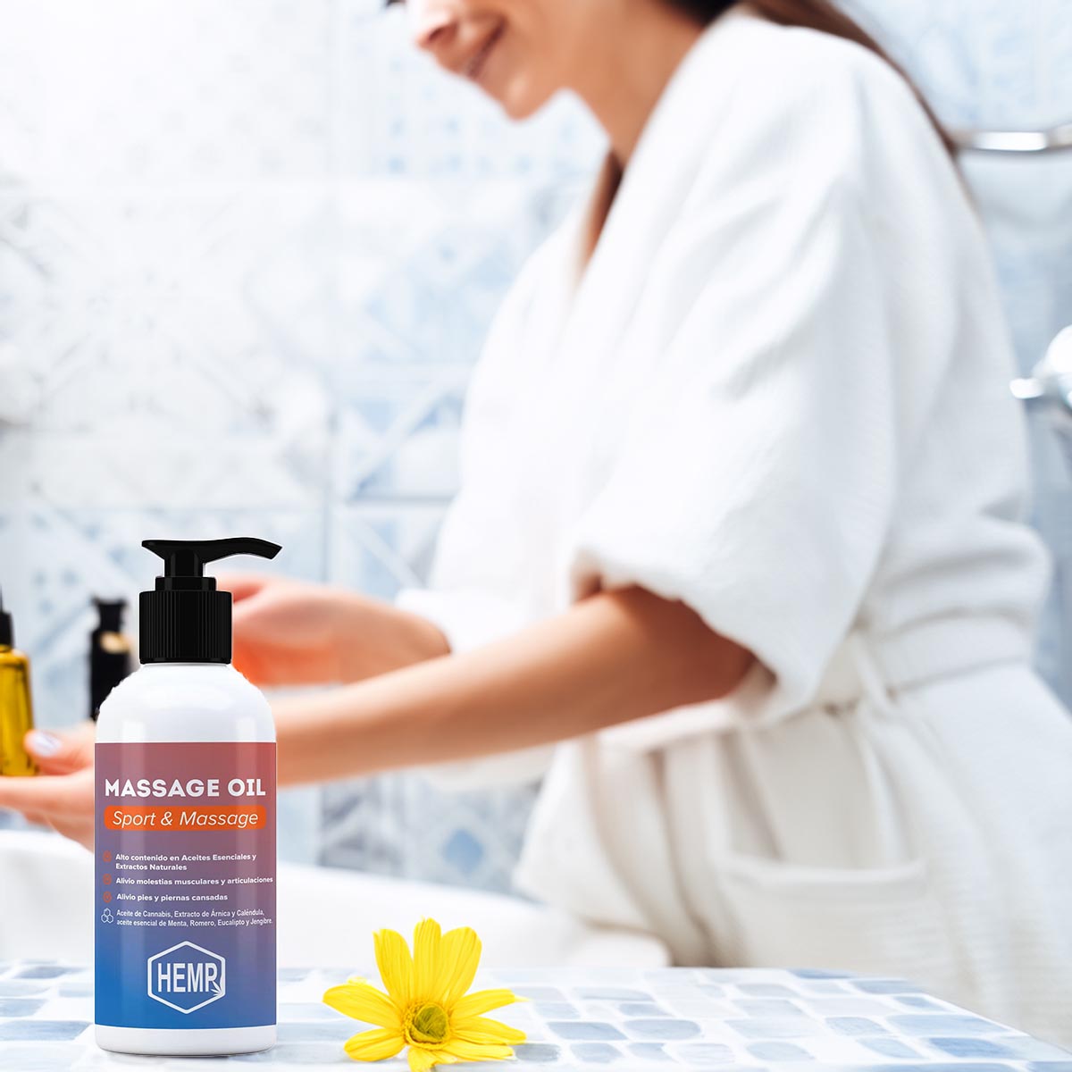 QKnatur Hanföl mit Arnika-Extrakt für die Muskelregenerationsmassage - 500 ml