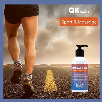 QKnatur Hanföl mit Arnika-Extrakt für die Muskelregenerationsmassage - 500 ml