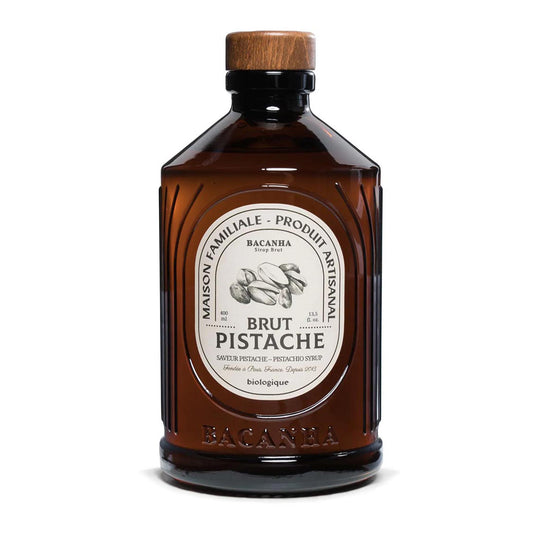 Bacanha Sirop Brut de Pistache Bio 400 ml – französischer Bio-Pistazien-Sirup aus Bio-Rohrzucker in Glasflasche