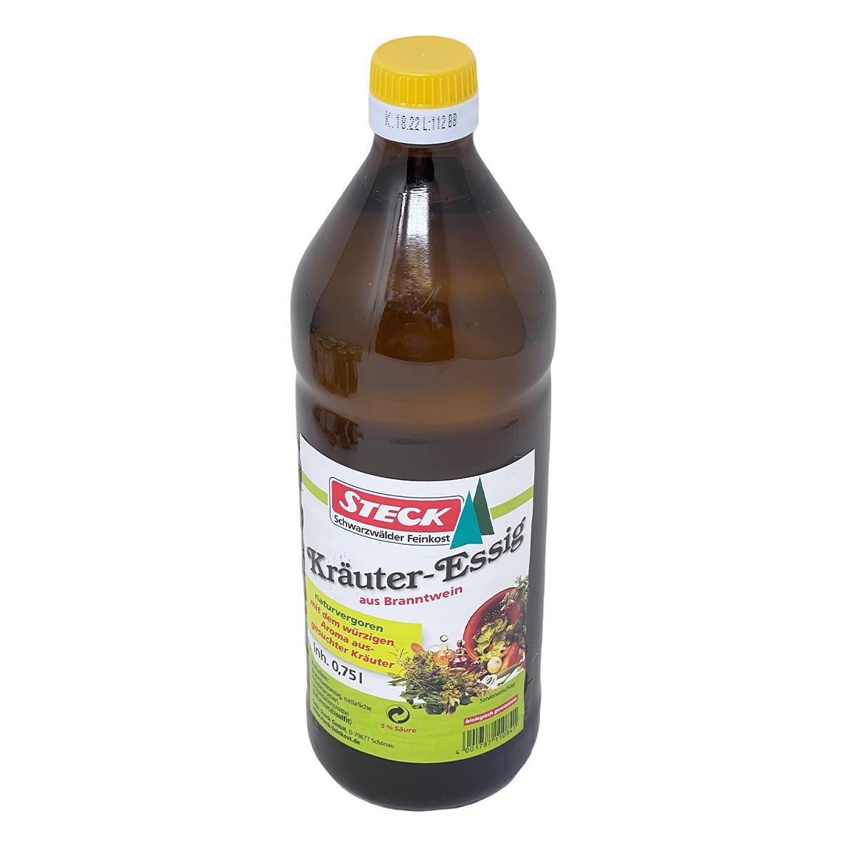 STECK Feinkost Kräuter-Essig Schwarzwald: Naturvergorener Essig  750 ml