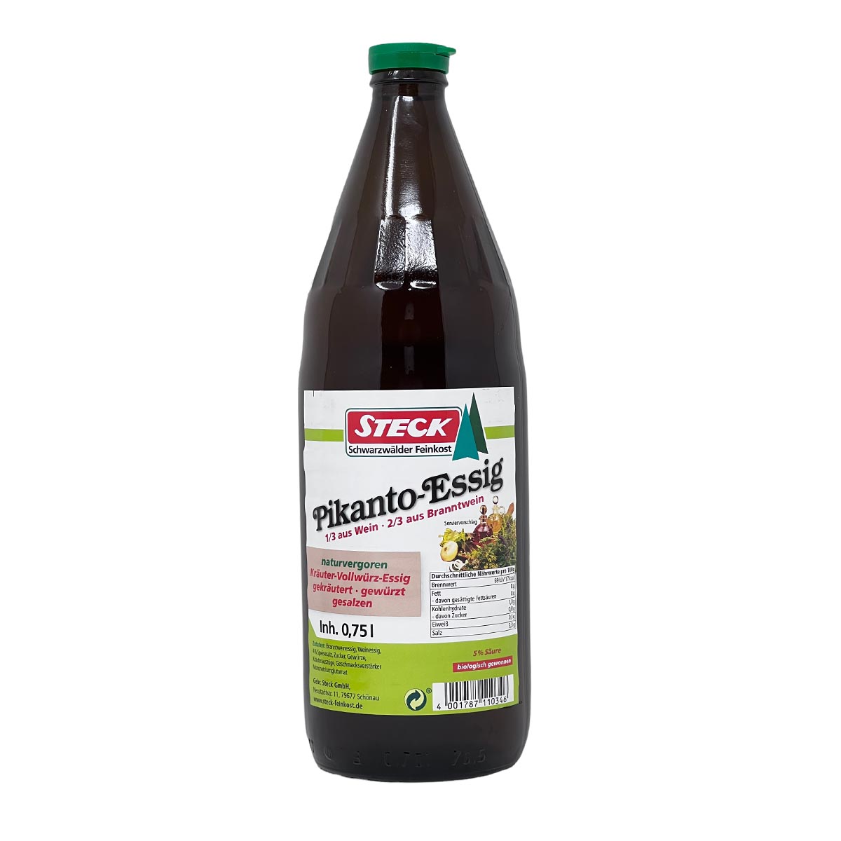 STECK Feinkost Pikanto-Essig aus dem Schwarzwald naturvergoren vollwürzig 750 ml
