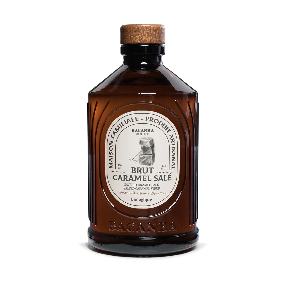 Bacanha Sirop Brut de Caramel Salé Bio 400 ml - Bio Salted Caramel Sirup