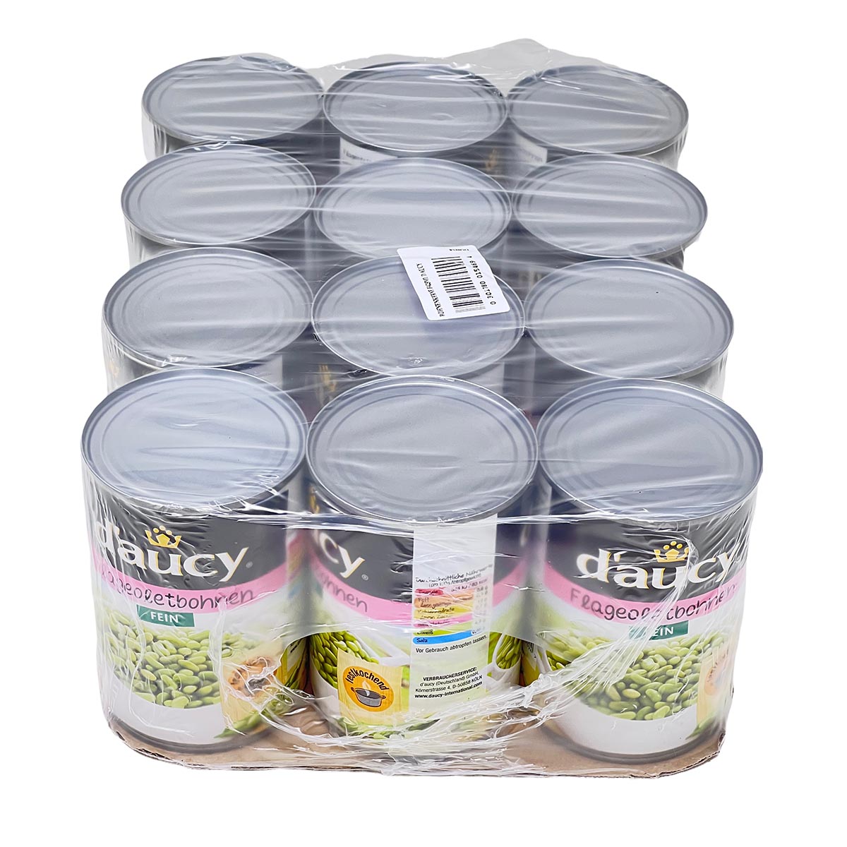 d'aucy Flageolets Grüne Bohnenkerne Fein 12 x 400 Gramm Dose