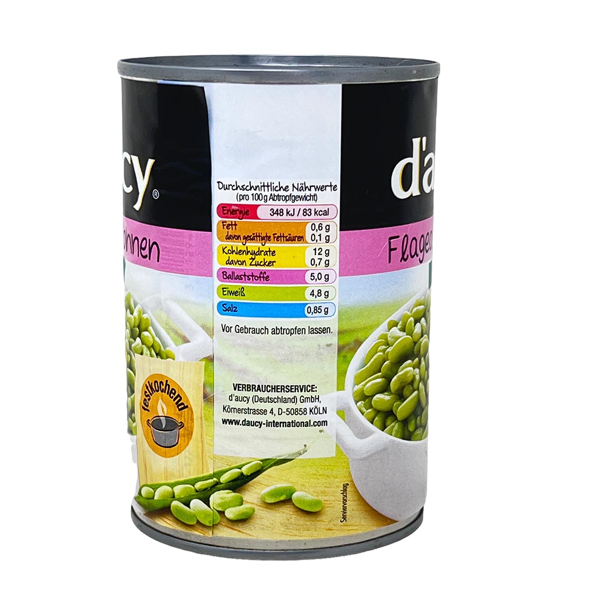 d'aucy Flageolets Grüne Bohnenkerne Fein 12 x 400 Gramm Dose