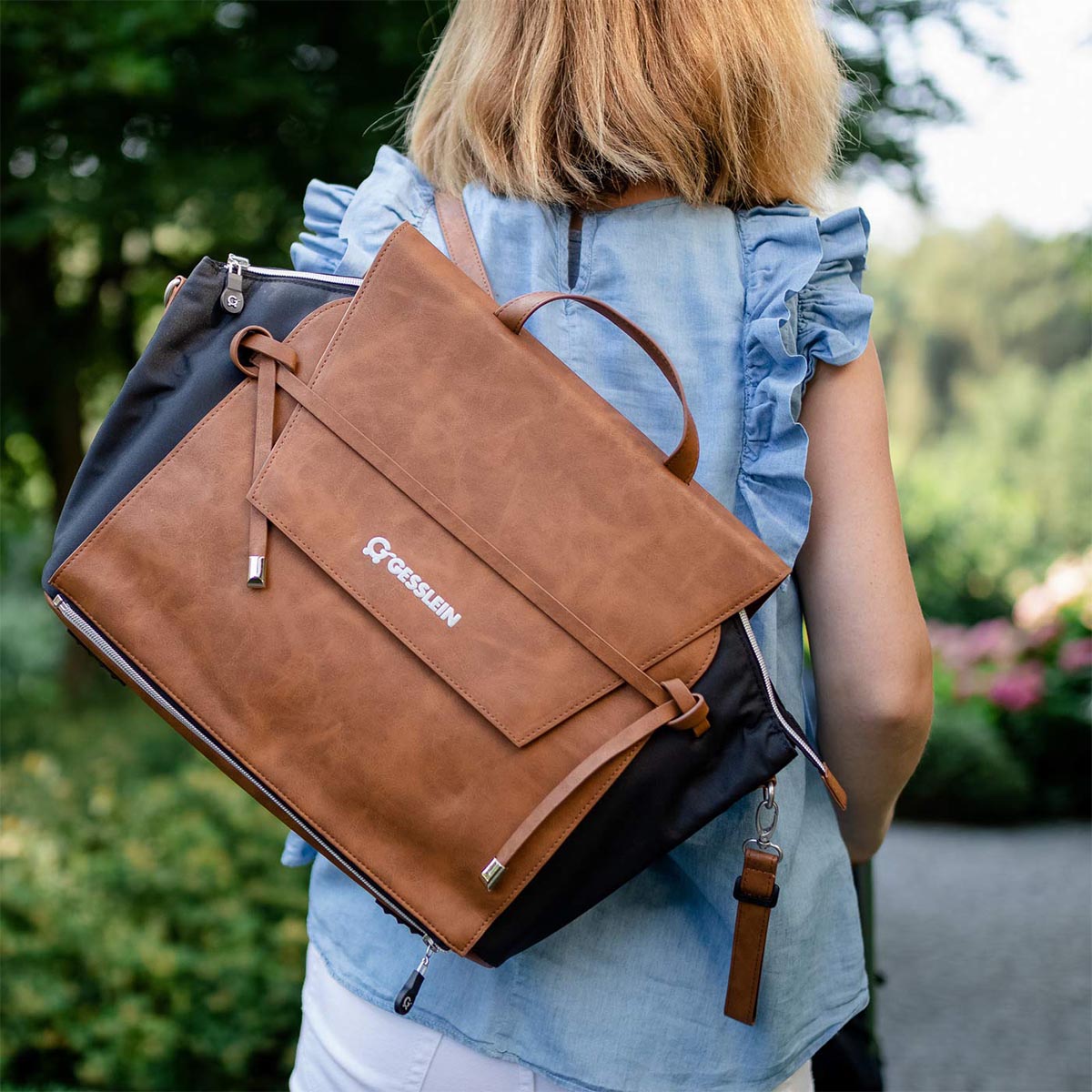 GESSLEIN Wickeltasche No. 4  Rucksack Tasche Beides in einem durchdachte Fächerabteilung