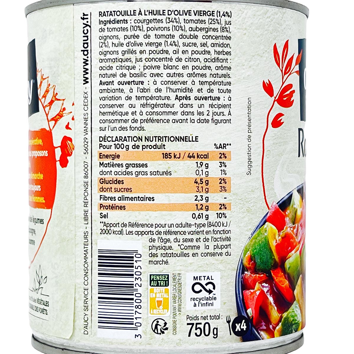 d'aucy Ratatouille Niçoise ohne Konservierungsstoffe 750 Gramm