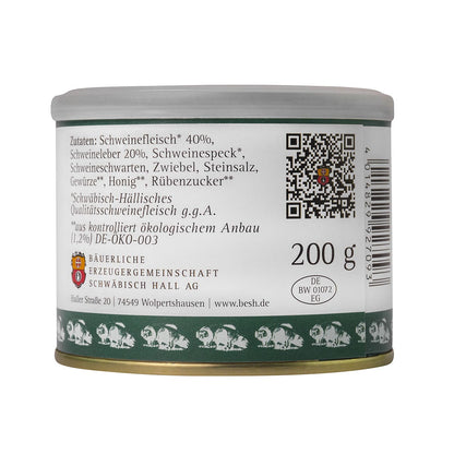 Erzeugergemeinschaft Echt Hällische Hausmacher Leberwurst in der Dose 200 Gr.