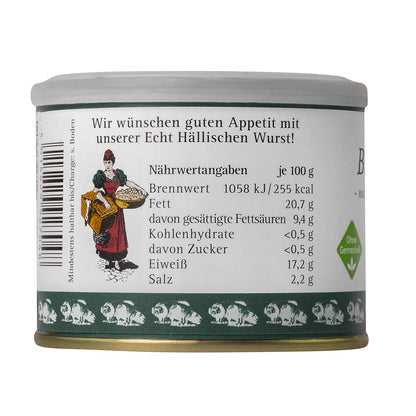 Schwäbisch Hall Echt Hällische Bratwurst grob in der Dose 200 Gramm