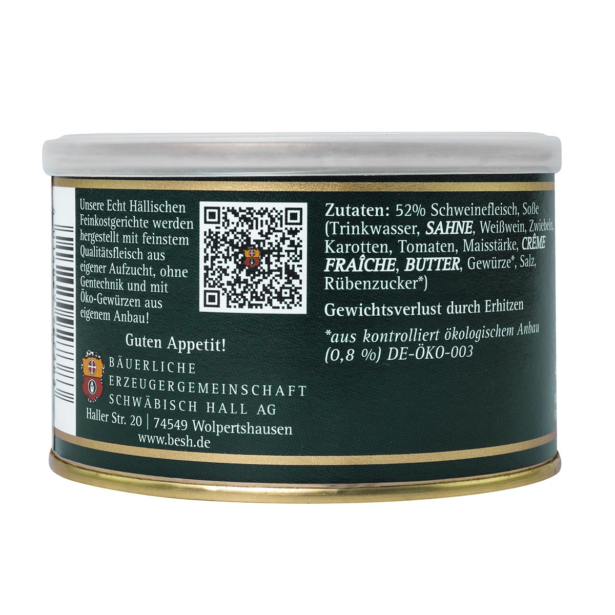 Erzeugergemeinschaft Schwäbisch Hall Echt Hällisches Sahnegeschnetzeltes 400 Gramm