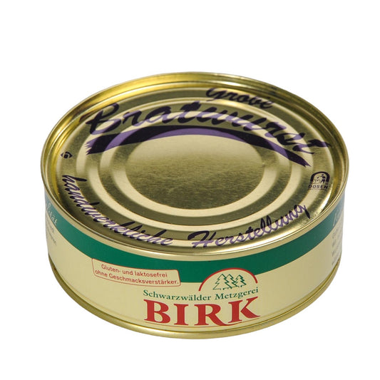 Schwarzwälder Metzgerei Birk Dosenwurst Grobe Bratwurst aus eigener Herstellung