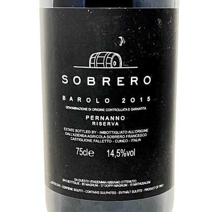 SOBRERO Barolo D.O.C.G. Riserva Pernanno 2015 aus der Gemeinde Castiglione Falletto