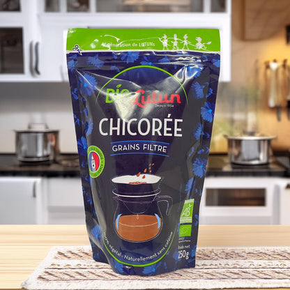 LUTUN Bio Chicorée Körner geröstet – Koffeinfrei aus Zichorie, 250 gramm