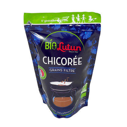 LUTUN Bio Chicorée Körner geröstet – Koffeinfrei aus Zichorie, 250 gramm