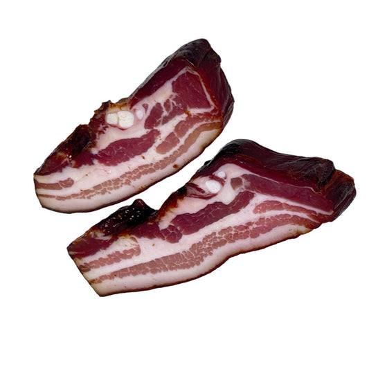 Schwarzwaldmetzgerei Birk Schwarzwälder Vesperspeck von der Schmalseite 2 Stck