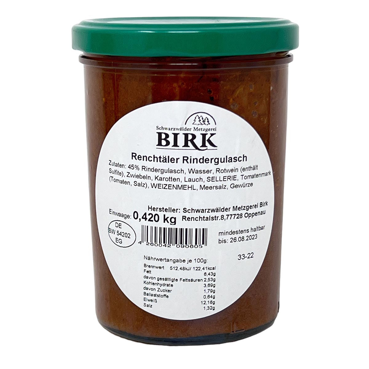 Schwarzwälder Metzgerei Birk  Renchtäler Rindergulasch nach Traditionsrezept