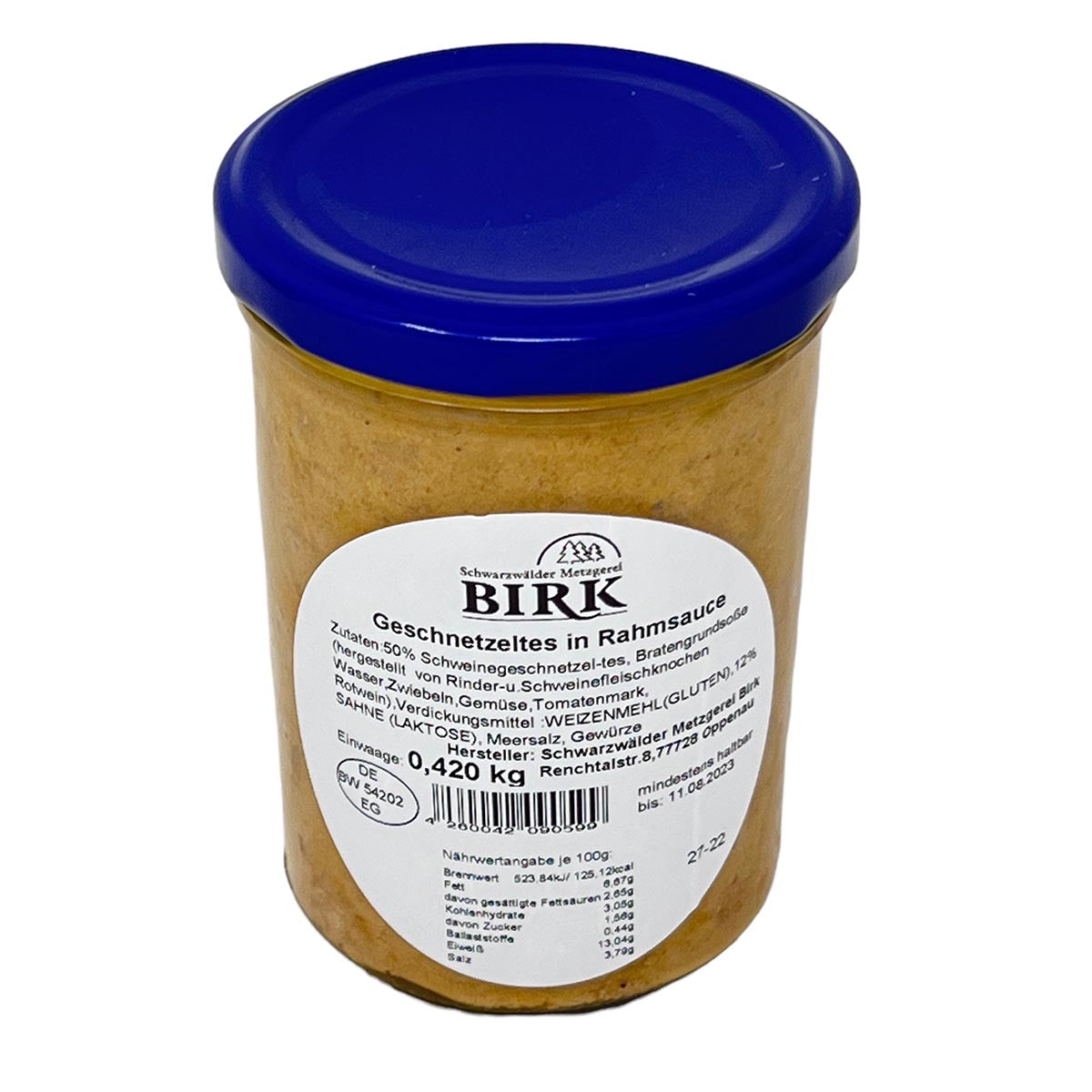 Schwarzwälder Metzgerei Birk  Geschnetzeltes in Rahmsoße nach Traditionsrezept