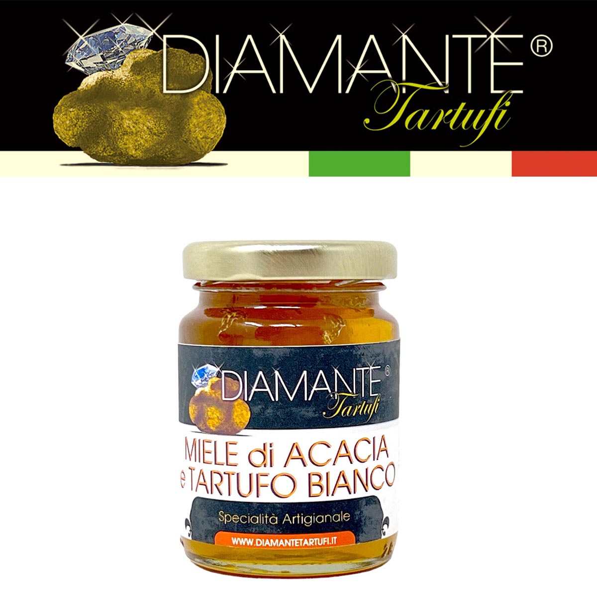 DIAMANTE TARTUFI italienischer Gourmet Akazienhonig mit weißem Trüffel