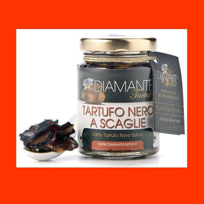 DIAMANTE TARTUFI italienischer schwarzer Trüffel Flocken im nativen Olivenöl natürlich und echt