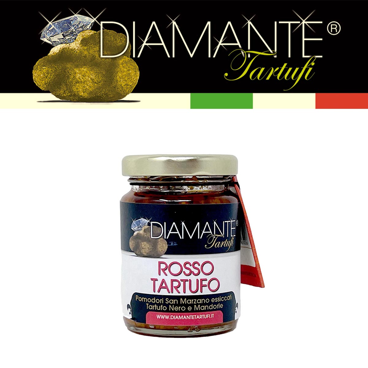 DIAMANTE TARTUFI Rosso Tartufo - Italienische Tomatensauce mit Trüffel, 130g, Luxus für Gourmets