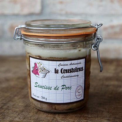 Le Coustelous Naturwurst Saucisse de Porc, 700g im Glas - Echter Geschmack