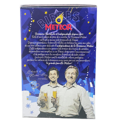 - 50 % Rabatt - Meteor Noël Weihnachtsbier mit Orangengeschmack 4x 25cl mit Sammlerglas