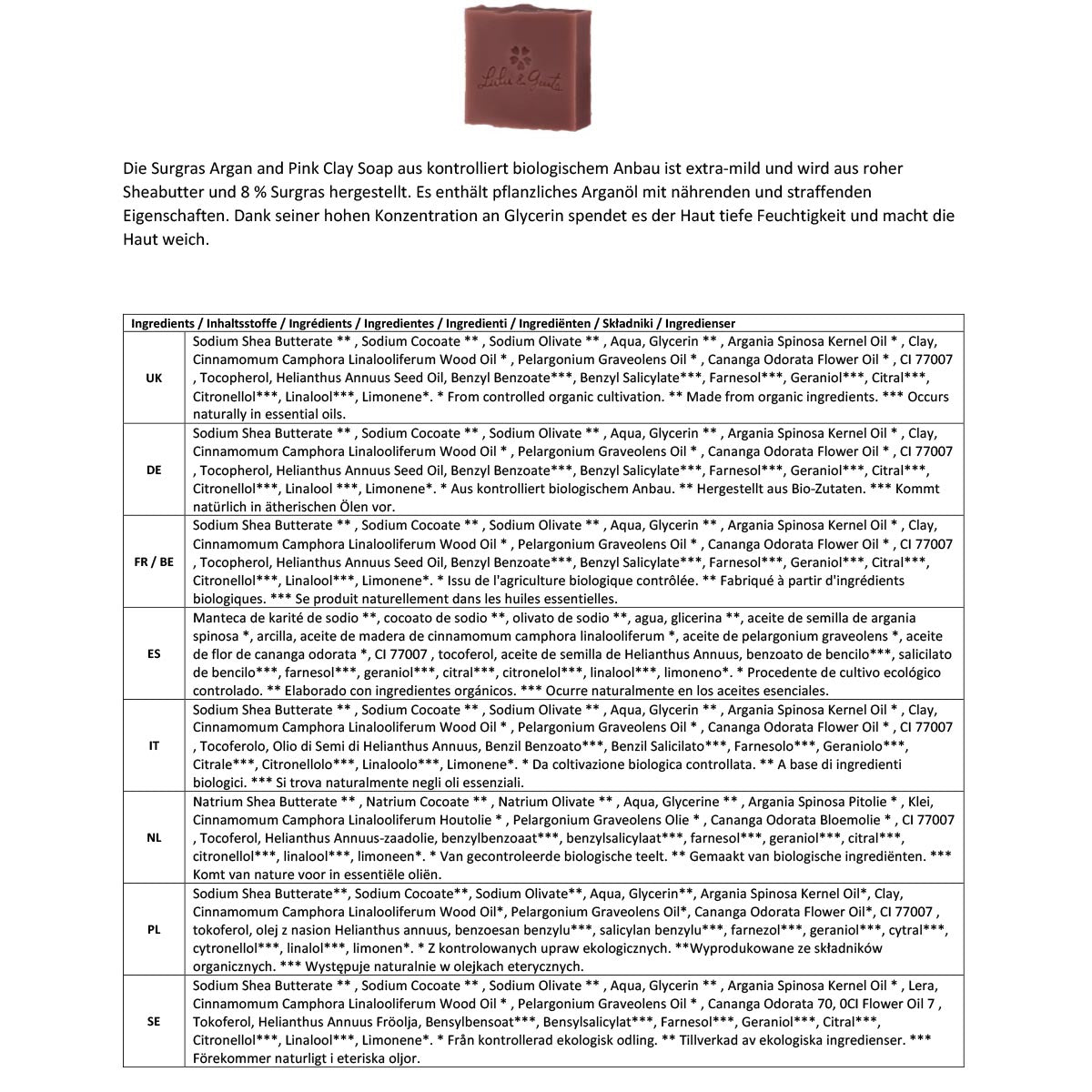 L&G rückfettende Seife Kaltverseifung verschiedene Duftnoten & Zusammensetzungen