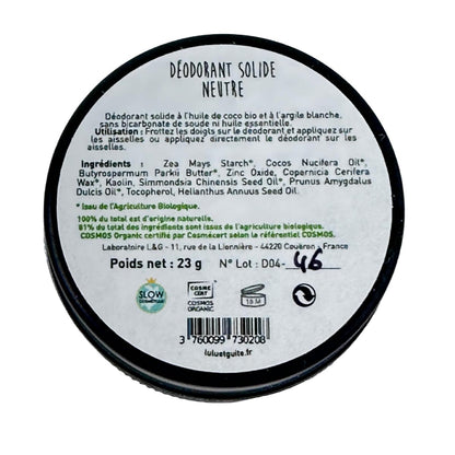 Laboratoire L&G Bio Festes Deo Ohne Ätherische Öle Deodorant 23 Gramm aus Frankreich