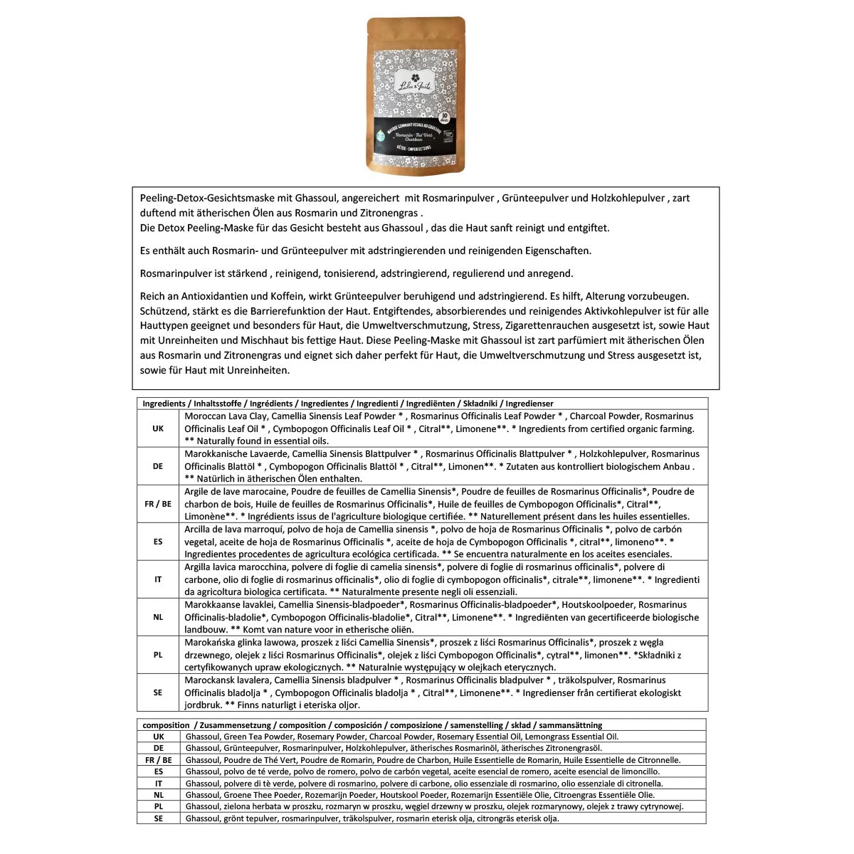 L&G Gesichtsmasken aus Frankreich: 10 Stk., verschiedene Tonerden aus Frankreich