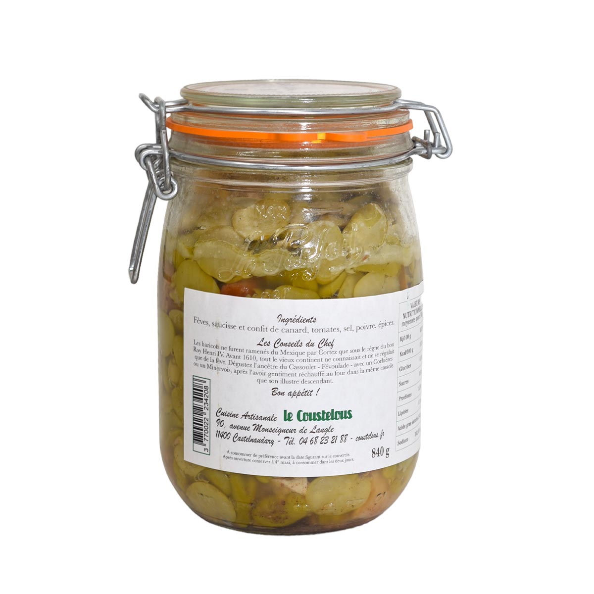 Le Coustelous Bohnen Cassoulet mit Würstchen & Entenconfit – Versch. Portionsgrößen