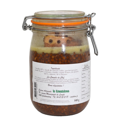 Le Coustelous Lentillade Linsen mit Entenkeule und Wurst im Glas – Versch. Größen