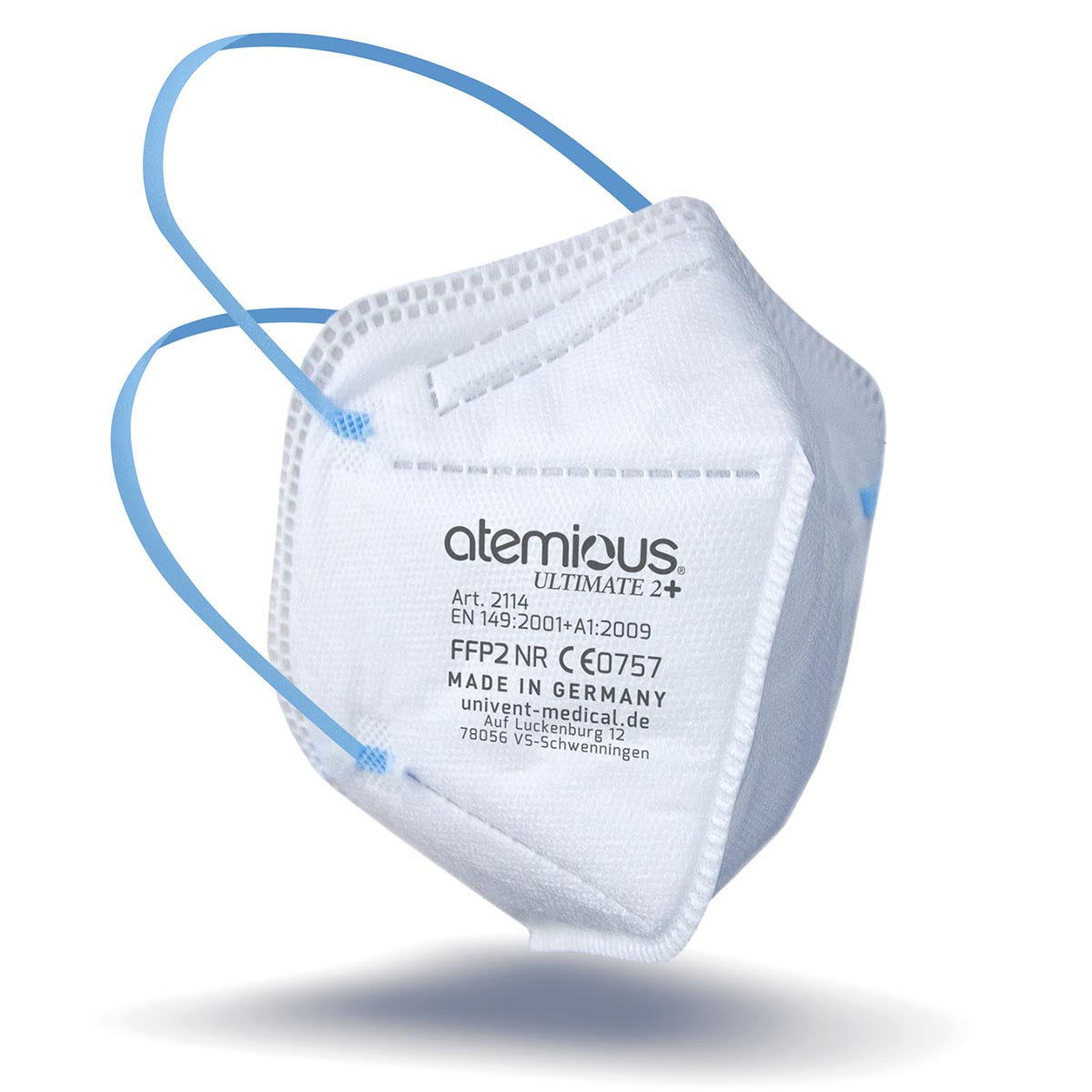 atemious ULTIMATE 2+  Medizinische Atemschutzmaske - Mit Komfort-Kopfbändern für druckfreies Tragen