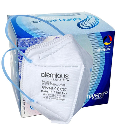 atemious ULTIMATE 2+  Medizinische Atemschutzmaske - Mit Komfort-Kopfbändern für druckfreies Tragen