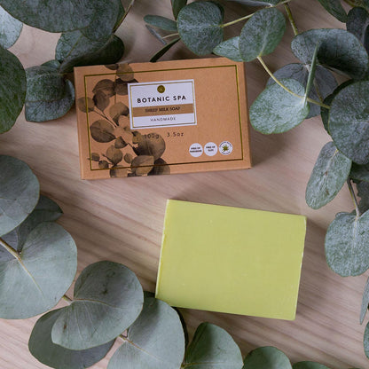 BOTANIC SPA Schafmilch Seife Geschenkbox – Handgefertigt, Eukalyptus & Zitronengras