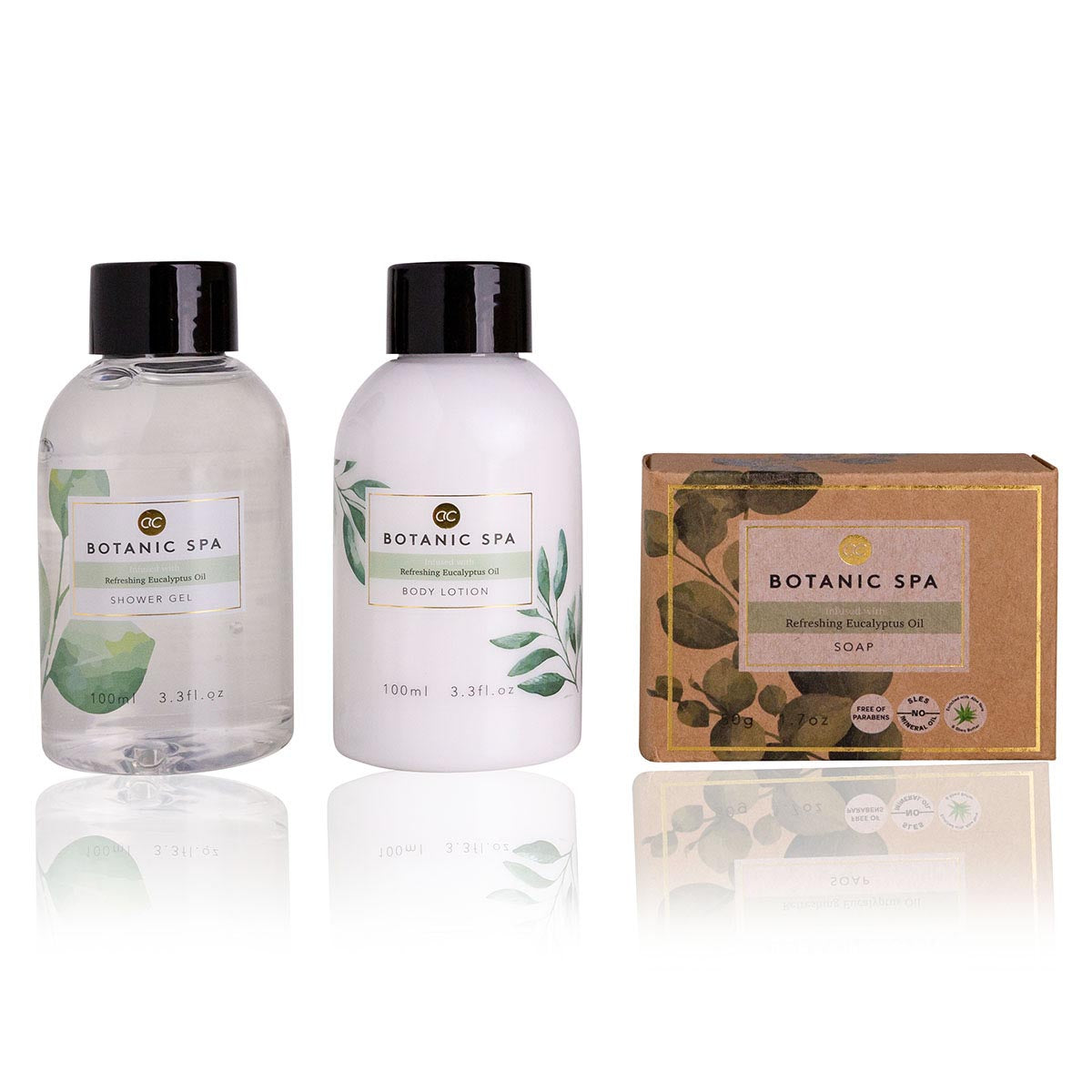 BOTANIC SPA Badeset mit Holzeimer – Duschgel, Bodylotion & Seife im Geschenkset