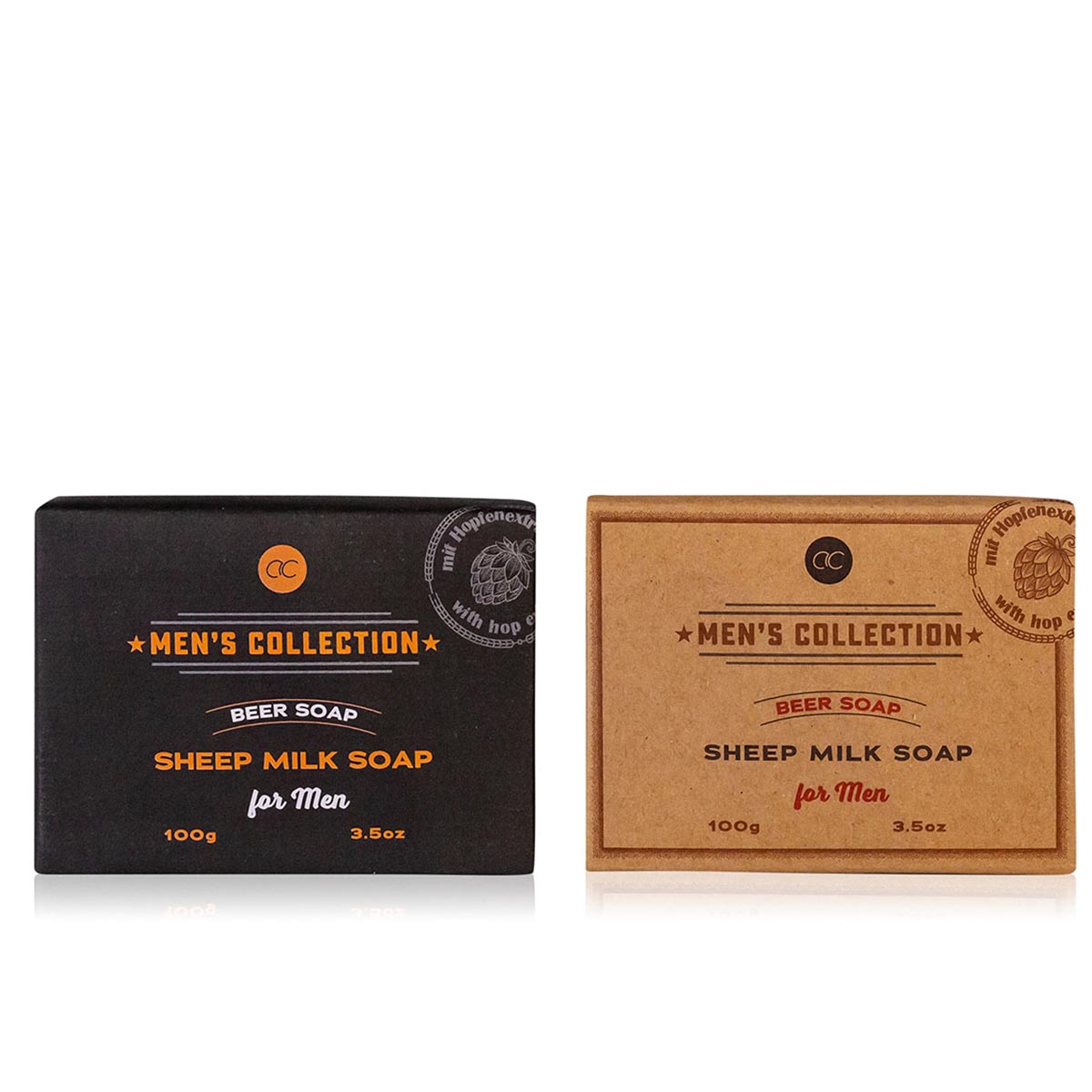 BOTANIC SPA Schafmilchseife MEN's Collection – Handgefertigt mit Hopfenextrakt, 2x100g