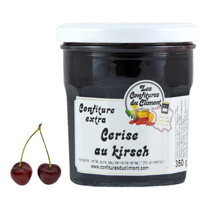 Les Confitures du Climont Kirsch Konfitüre extra mit Kirschwasser 350g – Handwerkliche Qualität