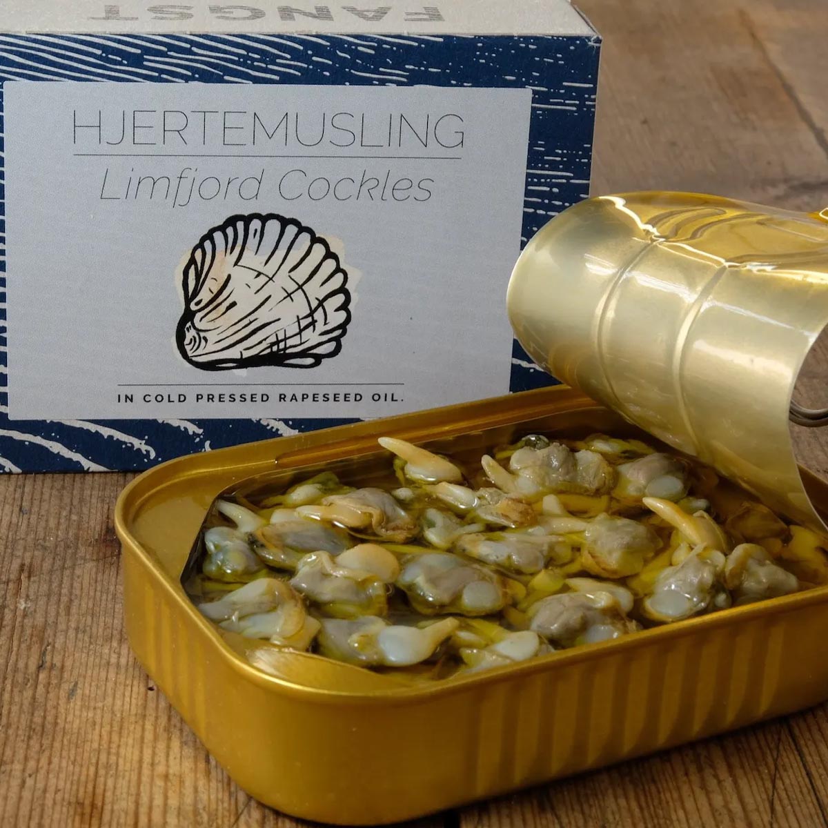 FANGST HJERTEMUSLING ungekochte Herzmuscheln in kaltgepresstem Rapsöl leicht gesalzen