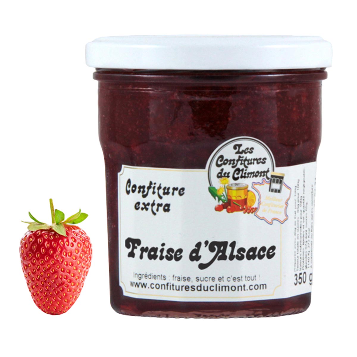 Les Confitures du Climont: Handgemachte Elsässische Erdbeere Konfitüre 350g - Traditioneller Genuss